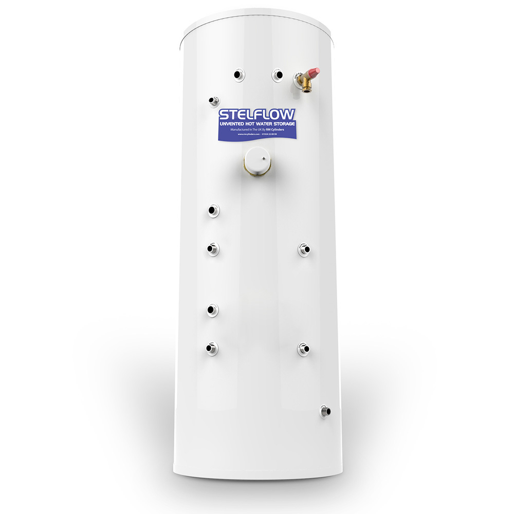 RM Cylinders Stelflow Indirect Twin Coil Unvented Hot Water Cylinder
